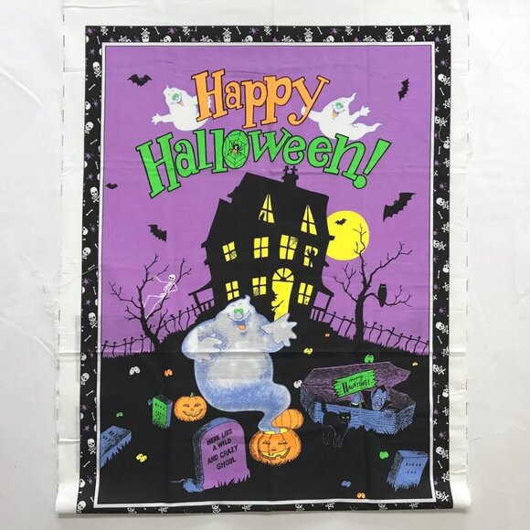 Vintage Happy Halloween Wamsutta Hallmark Wall Hanging Pattern - Picture 1 of 3